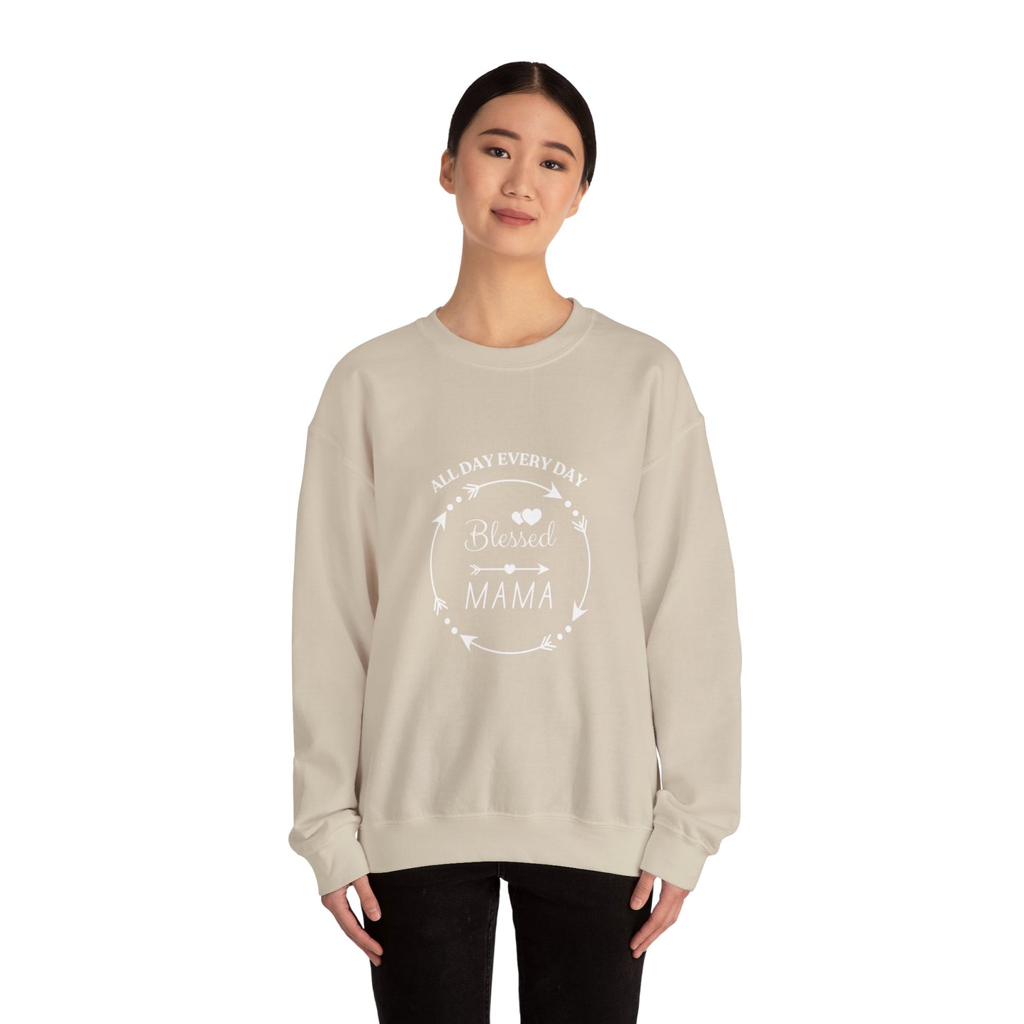 Blessed Mama All Day Every Day Sweatshirt Cozy, Stylish Perfect for Moms and Grandmas