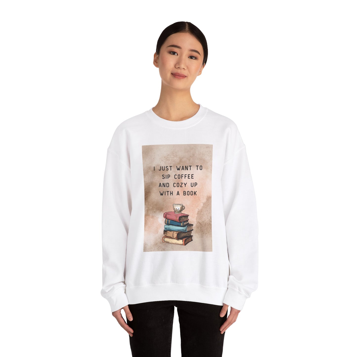 The Ultimate Book Lover’s and Coffee Lovers Sweatshirt! Cozy Book Lover Crewneck Sweatshirt Sip Coffee & Relax