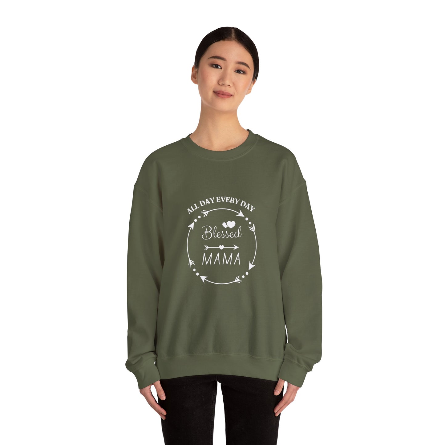 Blessed Mama All Day Every Day Sweatshirt Cozy, Stylish Perfect for Moms and Grandmas