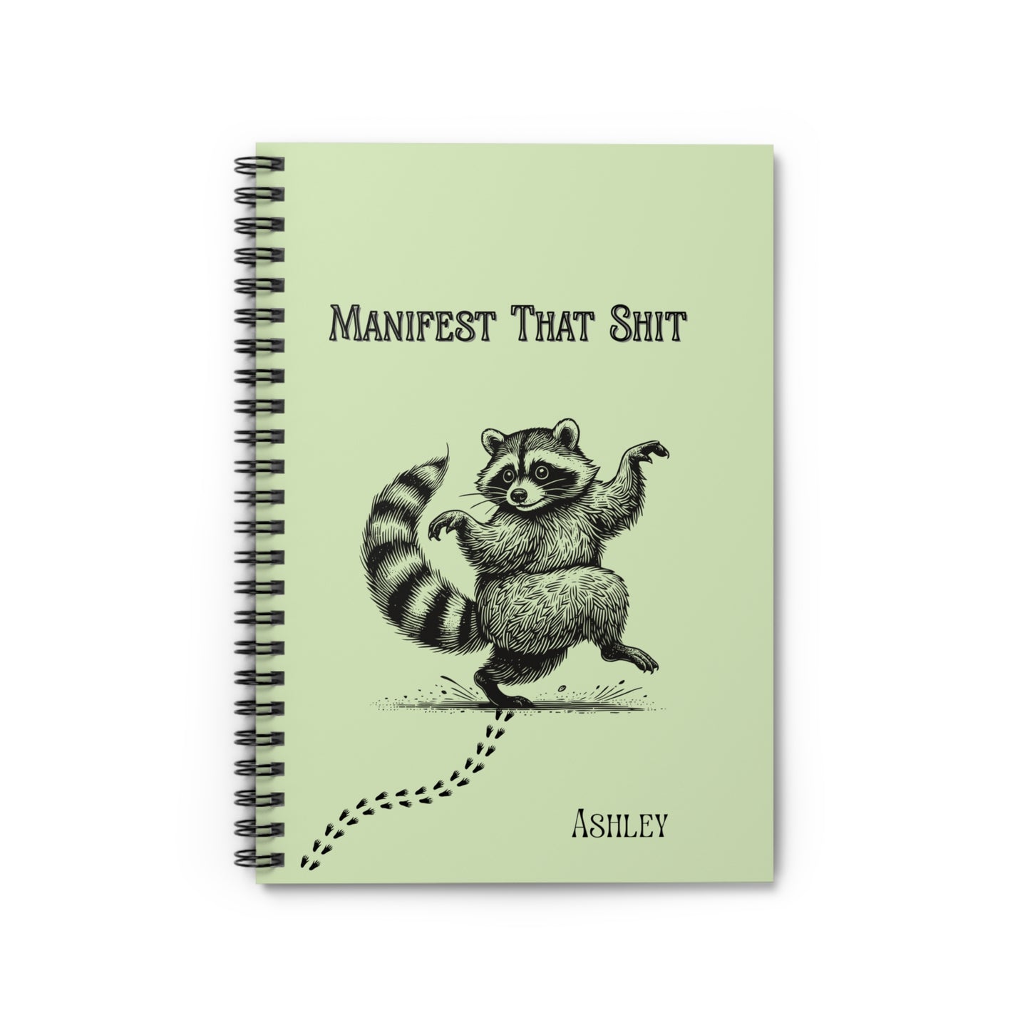 Personalized Manifest That Sh*t: Funny Manifestation Journal with a Manifesting Raccoon | Cute Spiritual Gift for Women, Teens & Raccoon Lovers