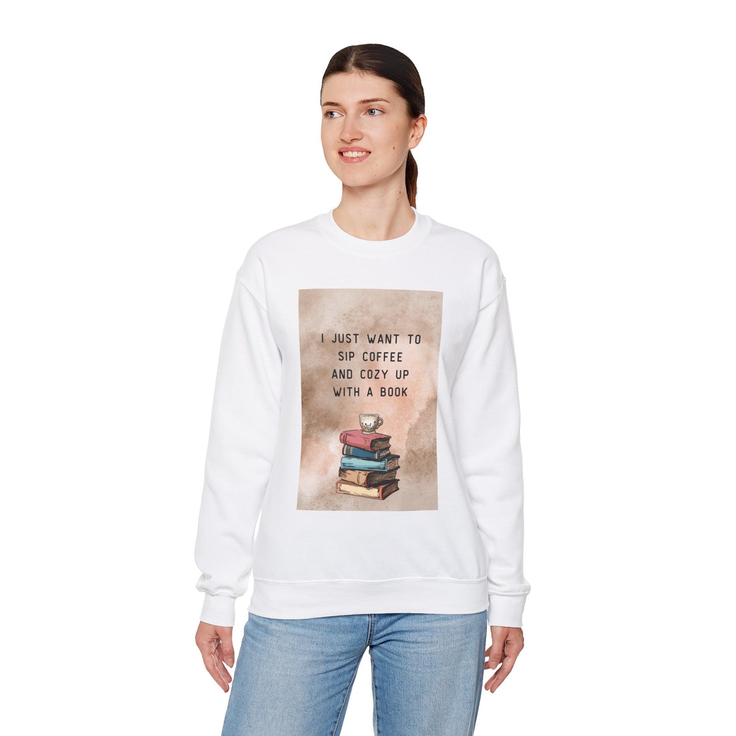The Ultimate Book Lover’s and Coffee Lovers Sweatshirt! Cozy Book Lover Crewneck Sweatshirt Sip Coffee & Relax