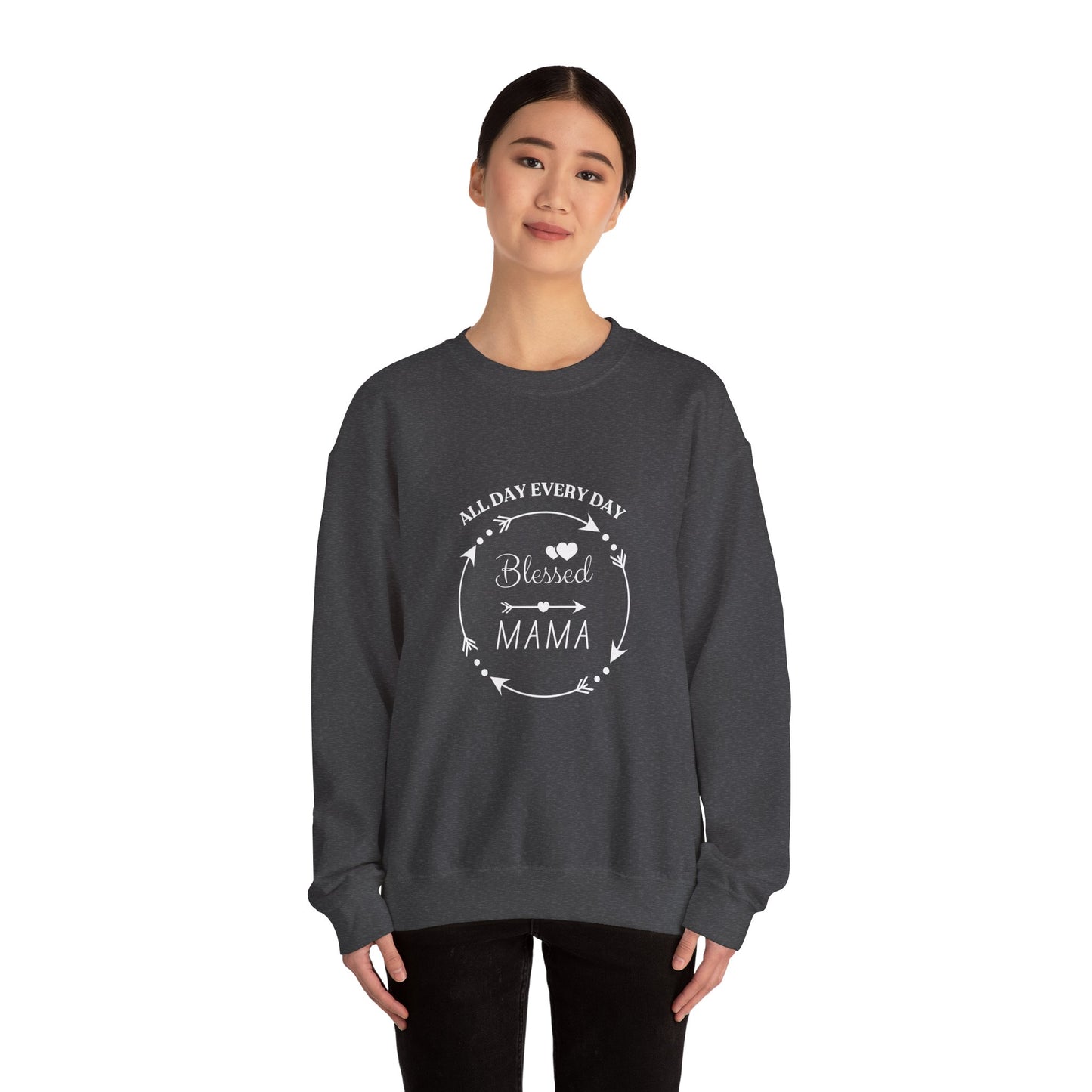 Blessed Mama All Day Every Day Sweatshirt Cozy, Stylish Perfect for Moms and Grandmas
