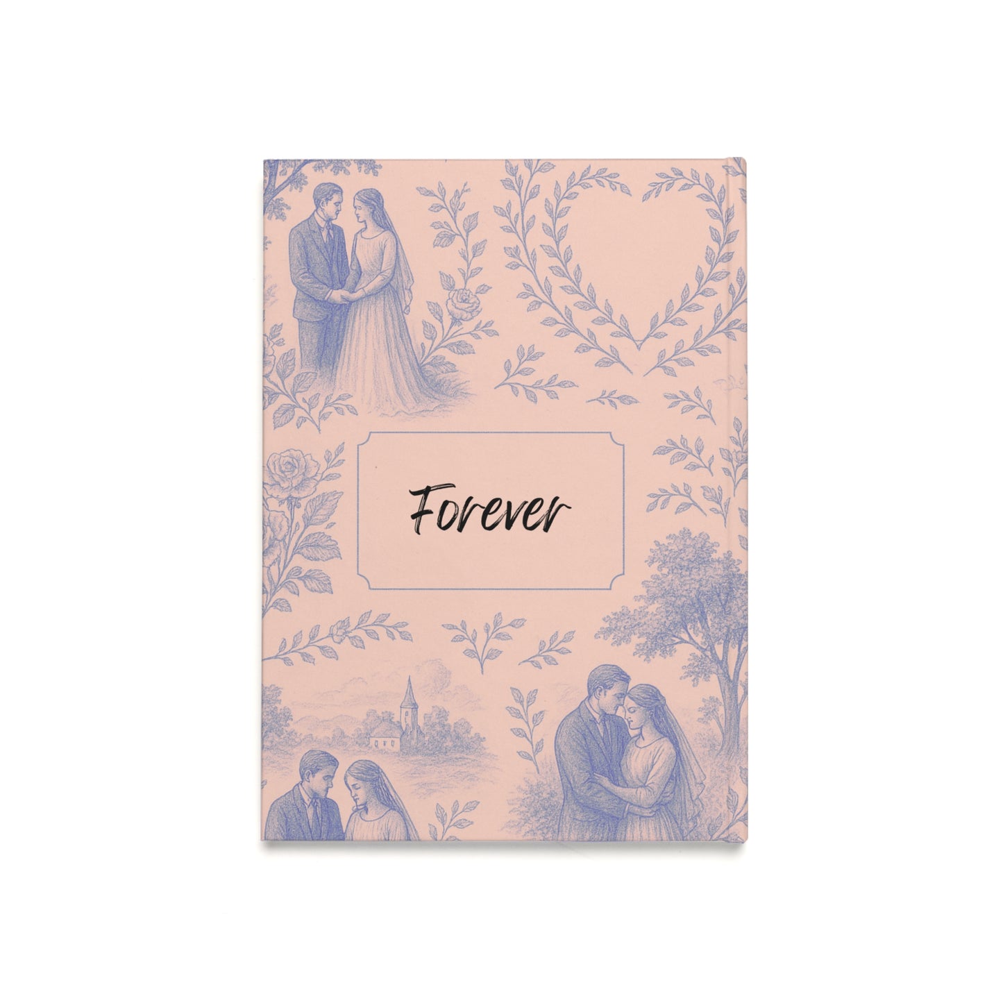 Personalized Elegant French Toile Wedding Vow Books His & Hers Custom Vows | Personalized Wedding Gift for Couples A5 Size