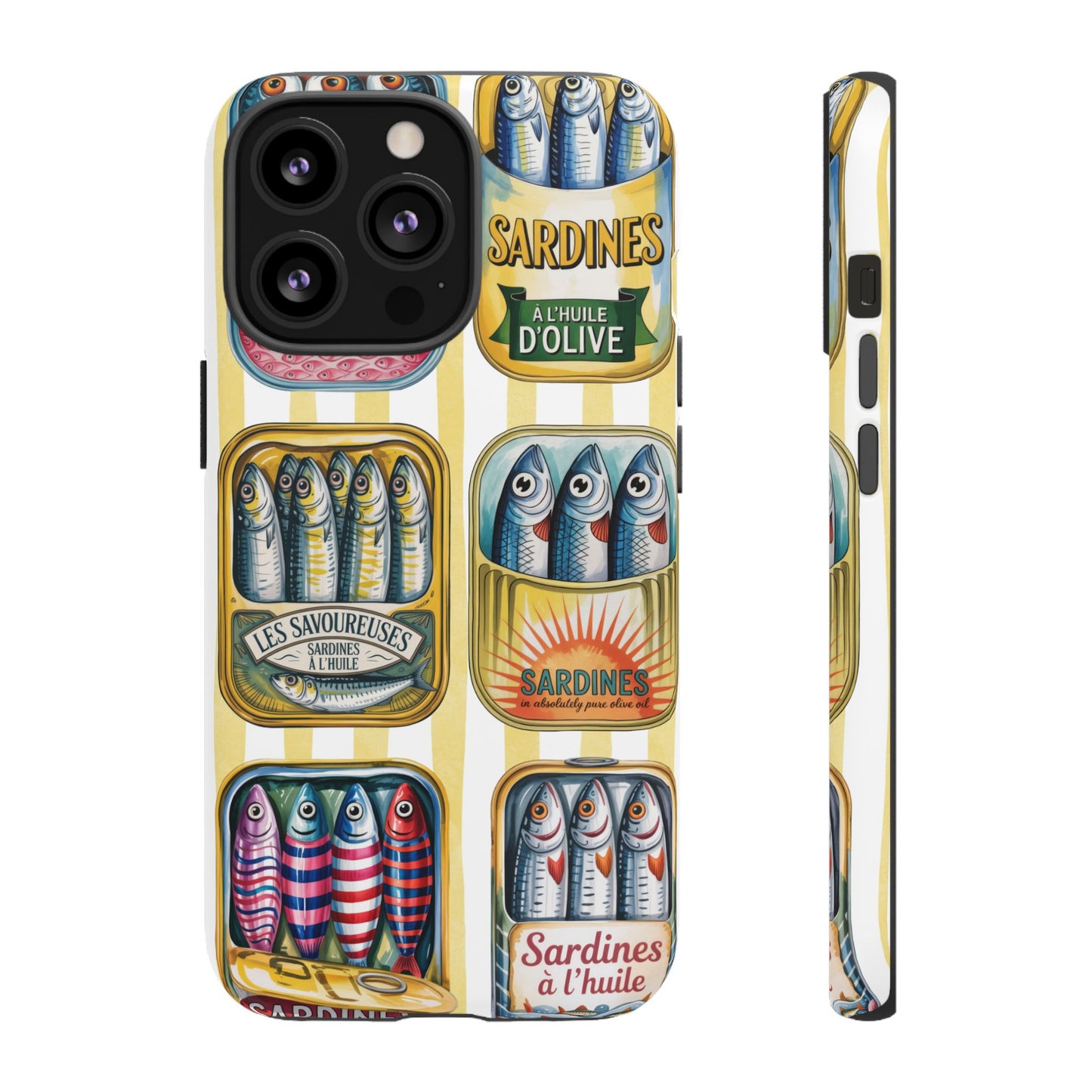 Retro Sardines Phone Case, Tinned Fish Design, Vintage Aesthetic iPhone Samsung Case, Funky Y2K Nautical Accessory, Cute Boho Sea Vibes