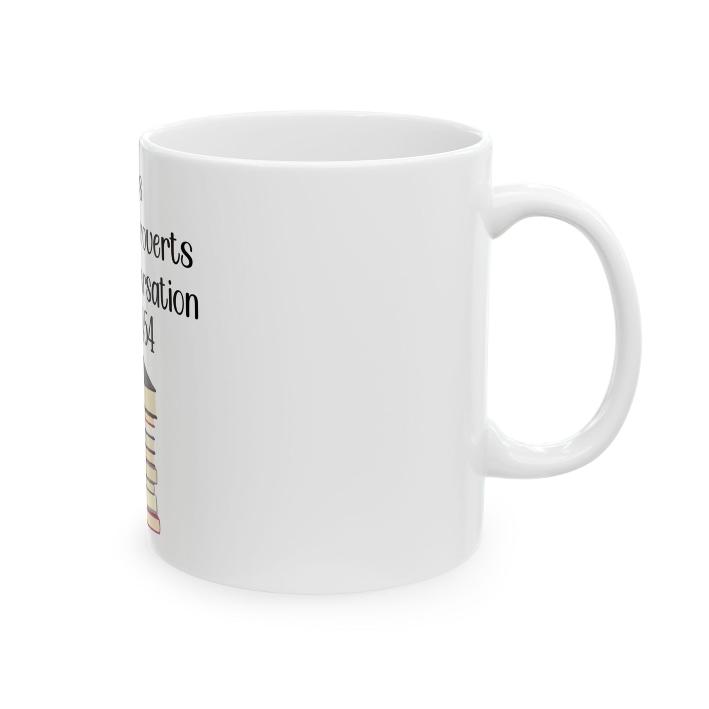 Introvert's Book Lover Ceramic Mug - "Helping Introverts Avoid Conversation Since 1454" - Perfect for Cozy Reading Moments