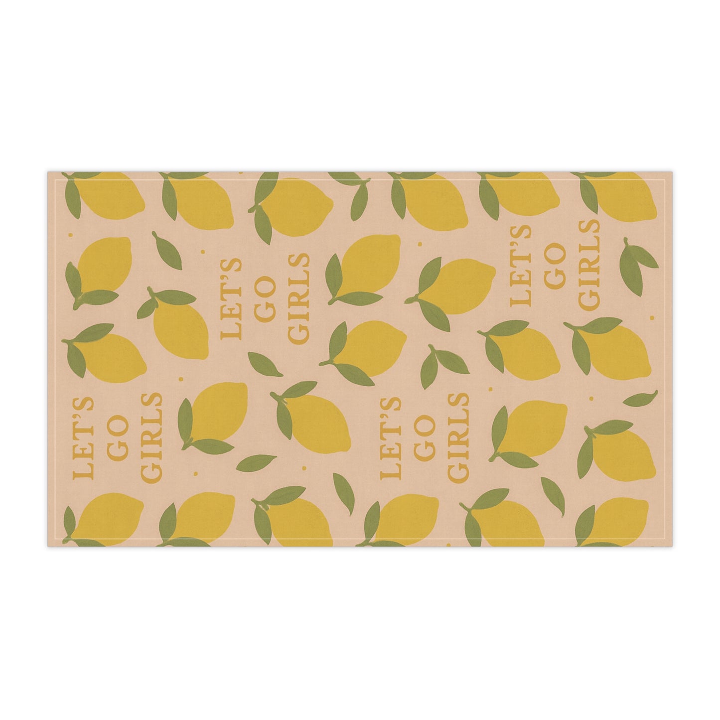 Lemon-Themed Tea Towels, Kitchen Decor, Let's Go Girls Gift, Bridemaid Fun Housewarming Gift, Citrus Kitchen Accessories