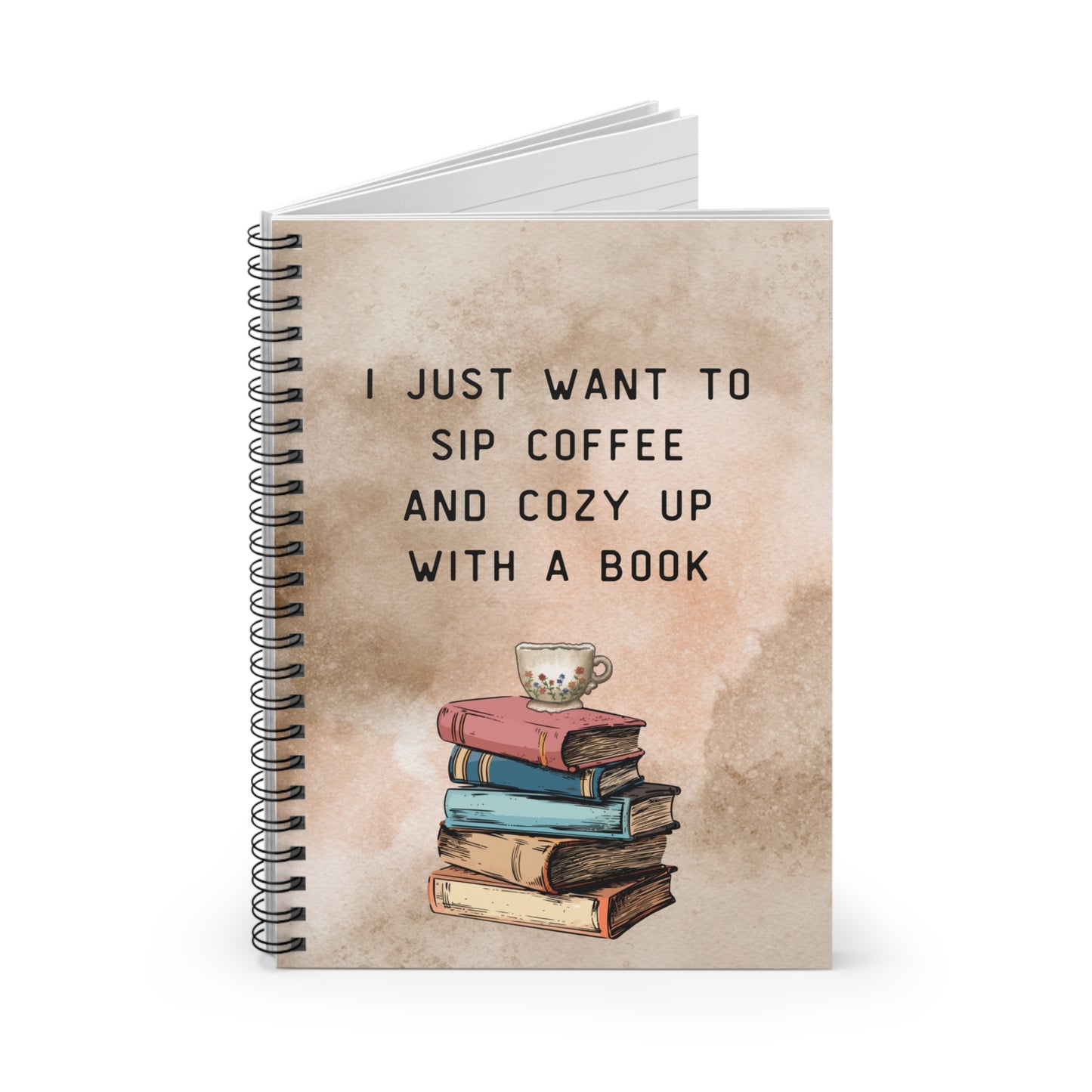 Cozy Coffee Lover's Notebook - Perfect for Bookworms, Gift for Writers, Cute Stationery, Journal for Reading Enthusiasts, Holiday Gift Idea