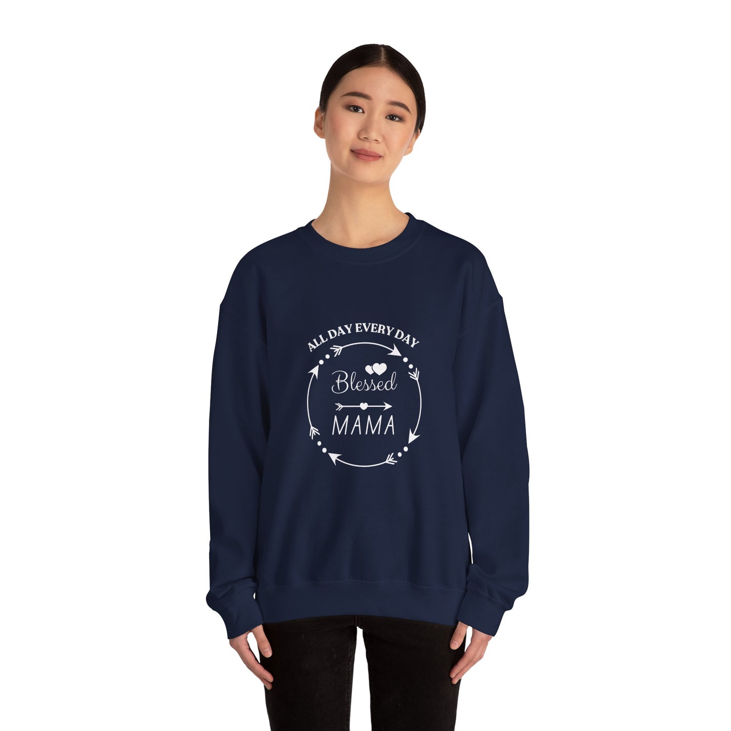 Blessed Mama All Day Every Day Sweatshirt Cozy, Stylish Perfect for Moms and Grandmas