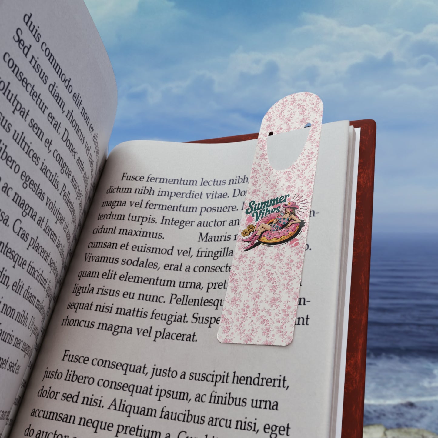 Summer Vibes Bookmark Toile de Jouy  Retro Floral Design for Book Lovers