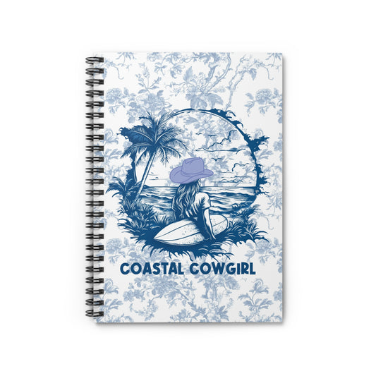 Coastal Cowgirl Summer Spiral Journal Notebook Chinoiserie Toile de Jouy