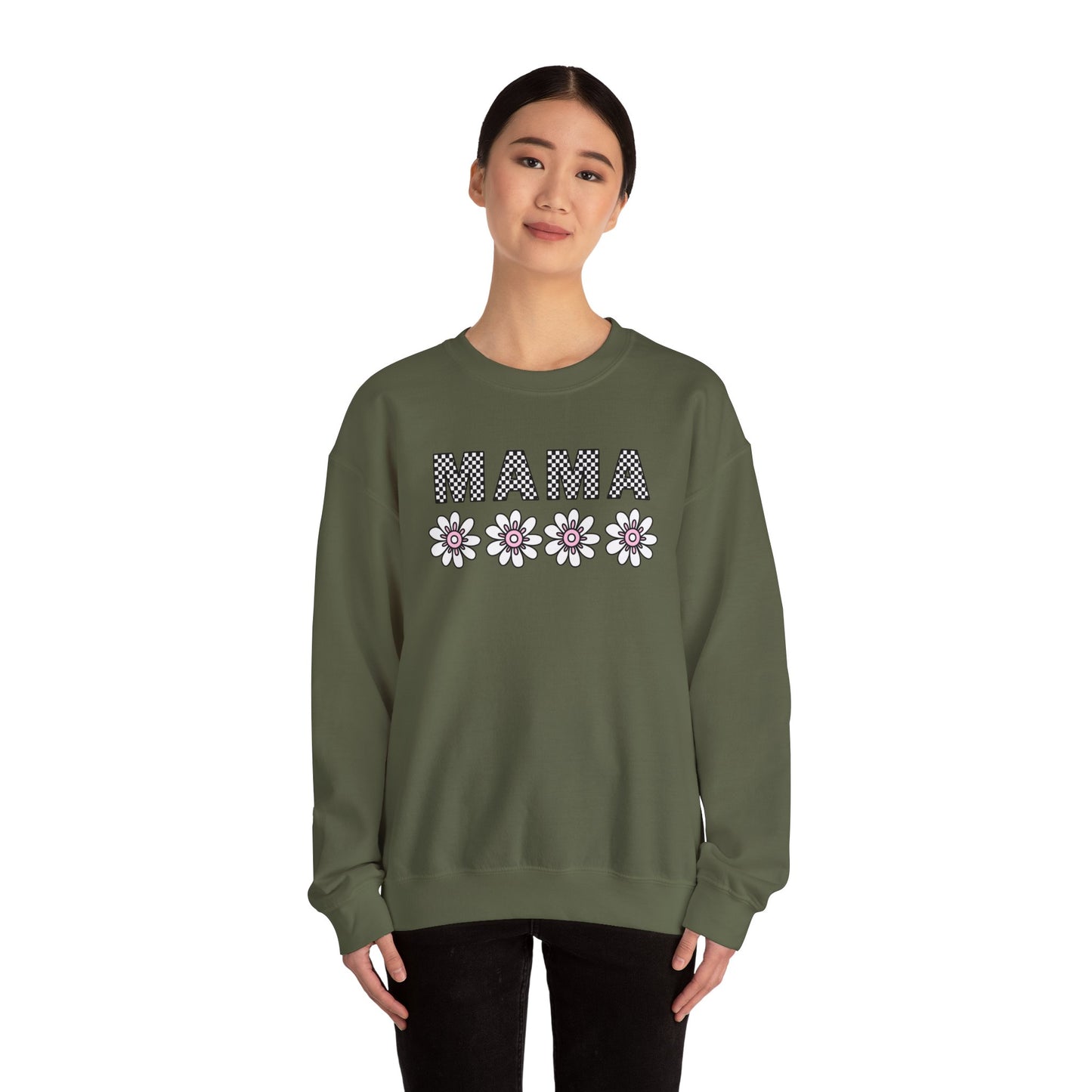 Floral Mama Sweatshirt - Comfortable Stylish Crewneck for Moms