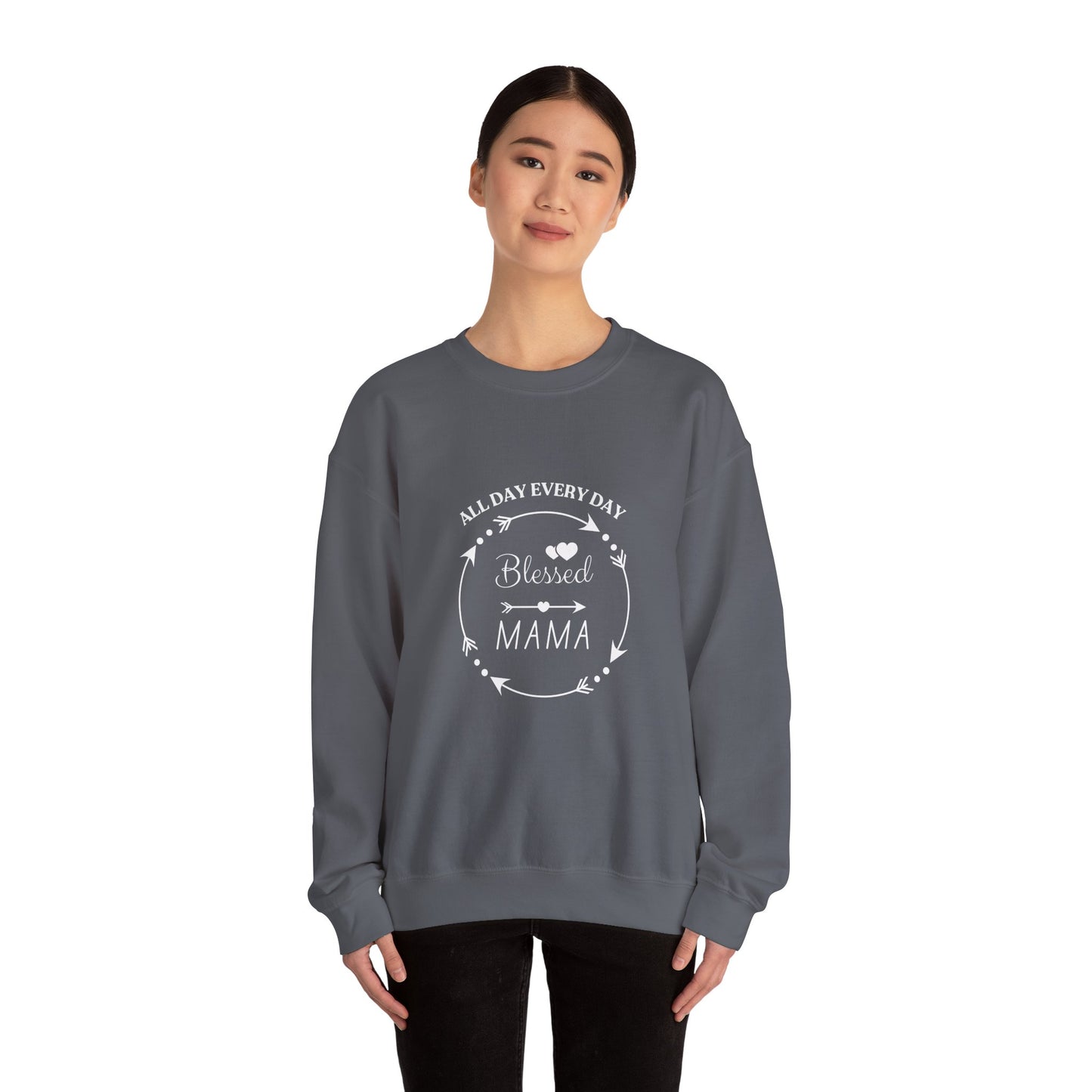 Blessed Mama All Day Every Day Sweatshirt Cozy, Stylish Perfect for Moms and Grandmas