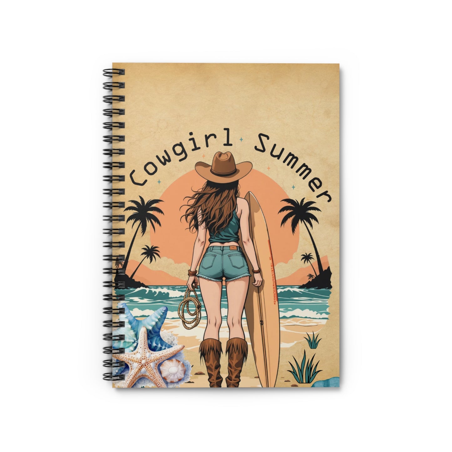 Coastal Cowgirl Journal Cover Western Beach Vibes Notebook Cowgirl Aesthetic Travel Journal Summer Boho Journal for Girls Beachy Gift Idea