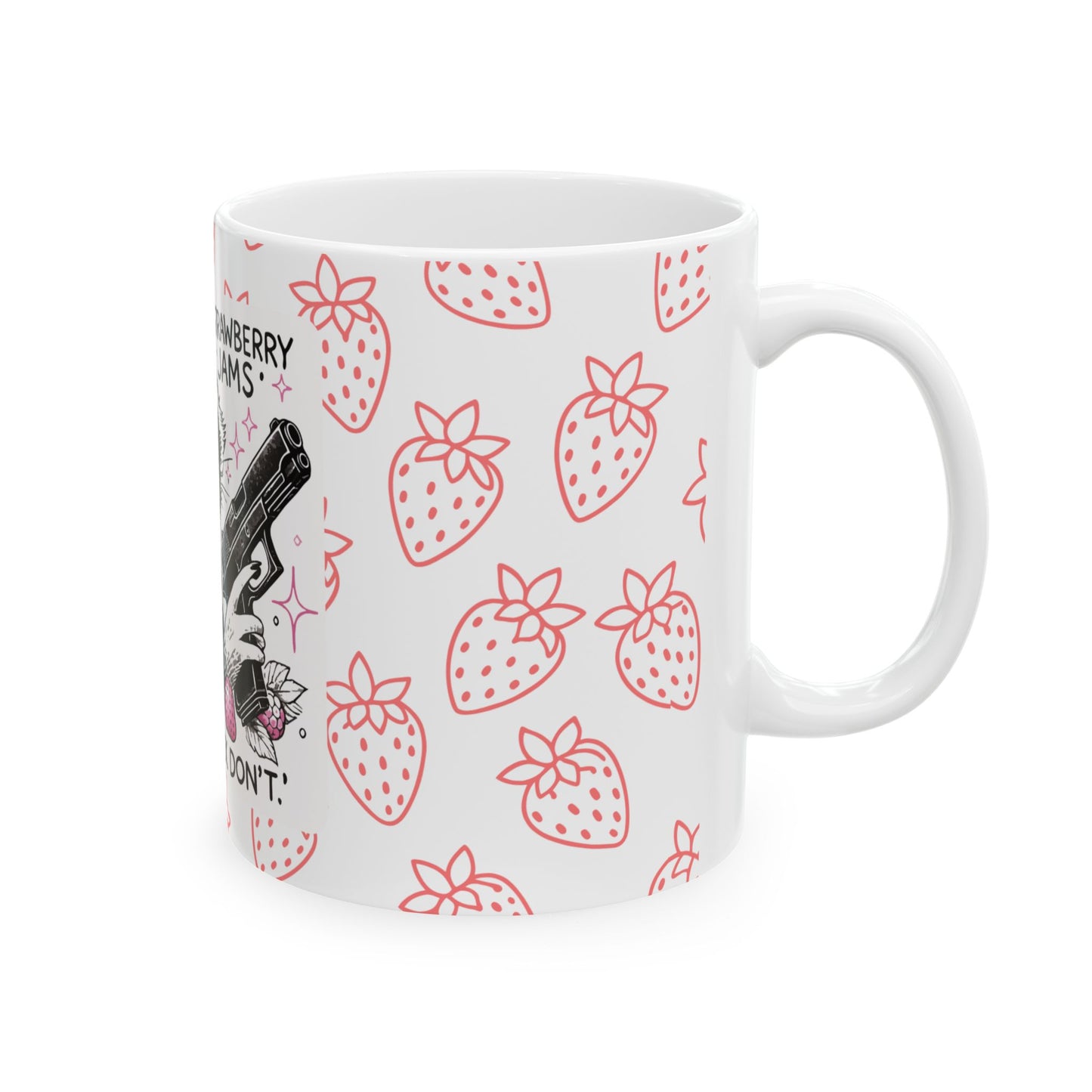 Mug Funny Raccoon Holding Glock Gun - Strawberry Jams but my Glock Doesn't Feral Design