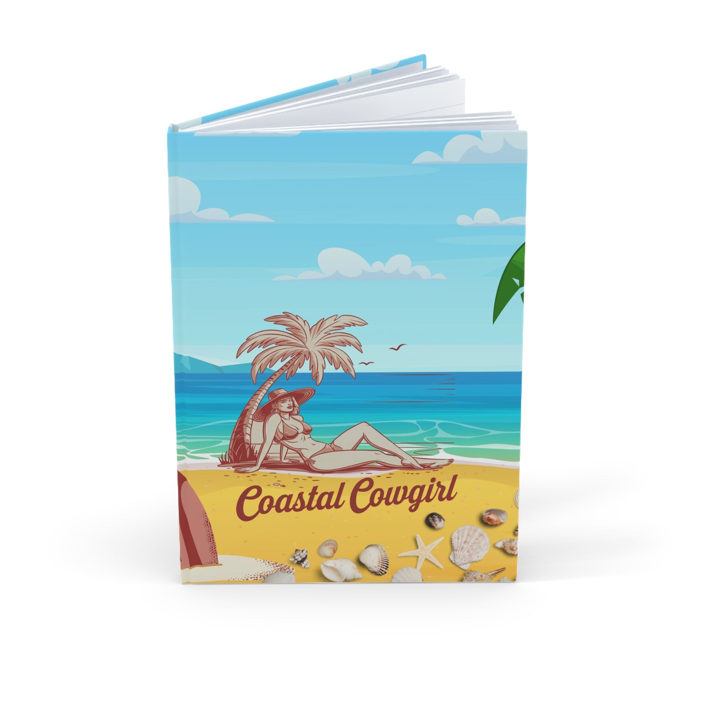 Beach Vibes Journal - Coastal Cowgirl A5 Hardcover Notebook, Travel Diary, Gift for Her, Ocean Lover's Journal, Summer Memories