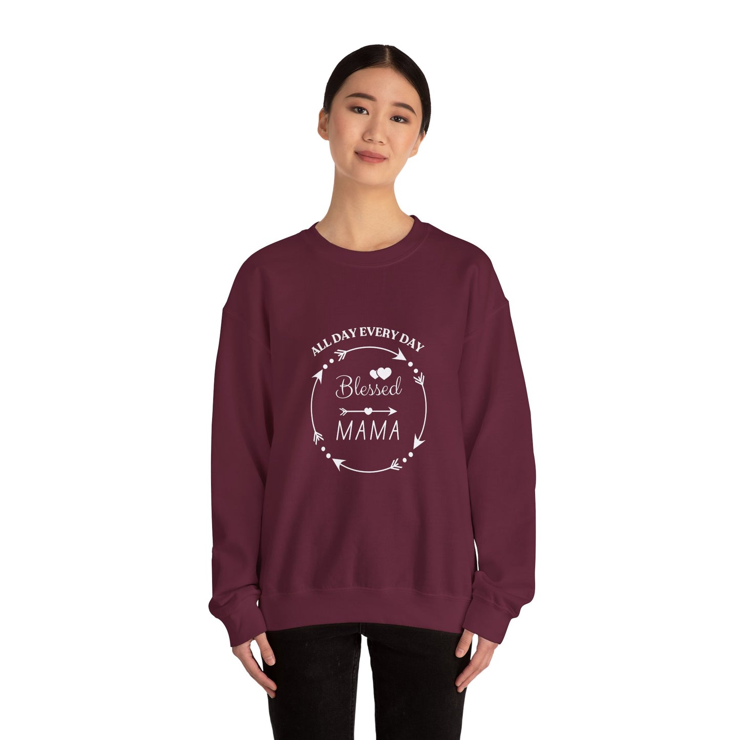 Blessed Mama All Day Every Day Sweatshirt Cozy, Stylish Perfect for Moms and Grandmas