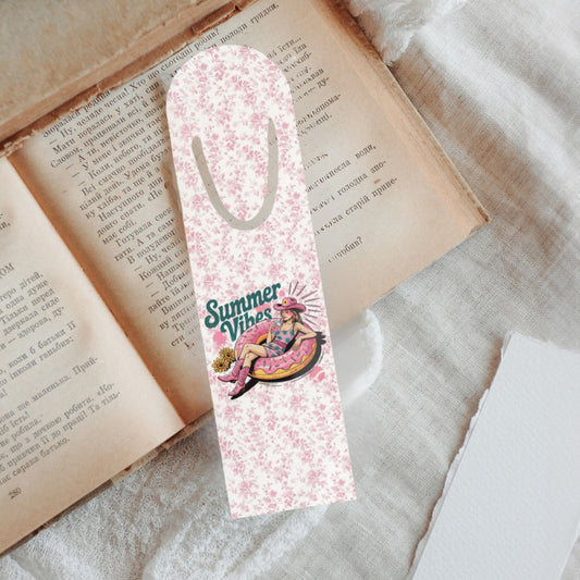 Summer Vibes Bookmark Toile de Jouy  Retro Floral Design for Book Lovers