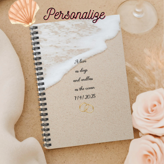 Beach Wedding Journal A Love As Deep and Endless as the Ocean Romantic Ocean Bride Notebook Lined Wedding Writing Journal Coastal Gift for Her