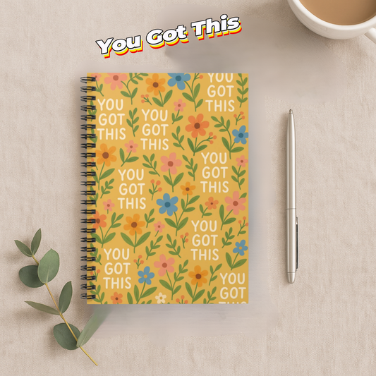 You Got This Floral Journal Motivational Notebook for Women Positivity Gift Daily Affirmation Girlfriend Gift