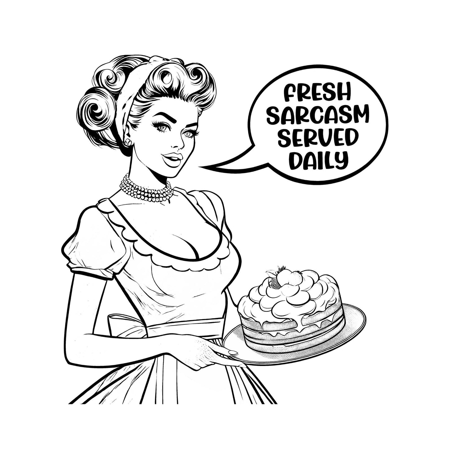 Sarcastic Pin Up Girls Coloring Book 35 Download & Print PRINTABLE Pages for Adults Sassy Quotes with Feminist Humor Makes Great Gifts for Badass Women Men