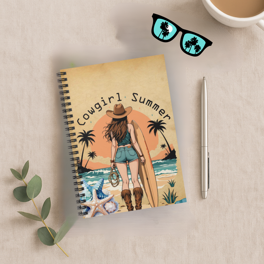 Coastal Cowgirl Journal Cover Western Beach Vibes Notebook Cowgirl Aesthetic Travel Journal Summer Boho Journal for Girls Beachy Gift Idea