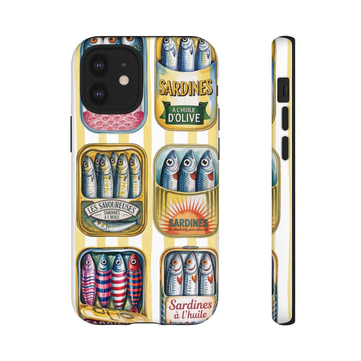 Retro Sardines Phone Case, Tinned Fish Design, Vintage Aesthetic iPhone Samsung Case, Funky Y2K Nautical Accessory, Cute Boho Sea Vibes