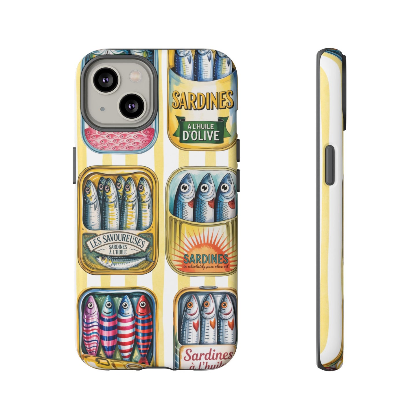 Retro Sardines Phone Case, Tinned Fish Design, Vintage Aesthetic iPhone Samsung Case, Funky Y2K Nautical Accessory, Cute Boho Sea Vibes