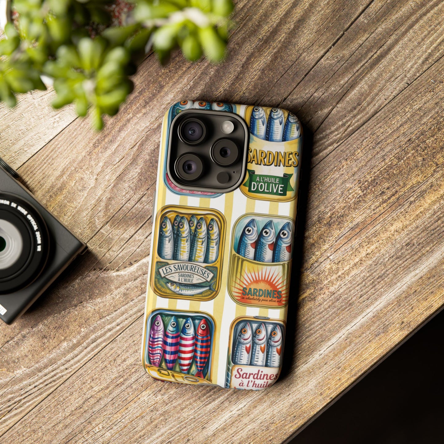Retro Sardines Phone Case, Tinned Fish Design, Vintage Aesthetic iPhone Samsung Case, Funky Y2K Nautical Accessory, Cute Boho Sea Vibes