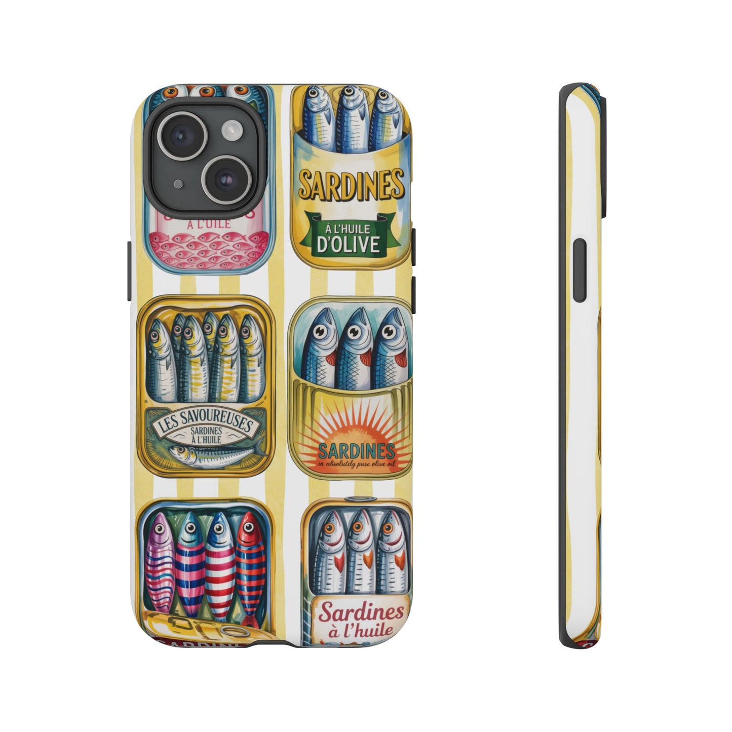 Retro Sardines Phone Case, Tinned Fish Design, Vintage Aesthetic iPhone Samsung Case, Funky Y2K Nautical Accessory, Cute Boho Sea Vibes