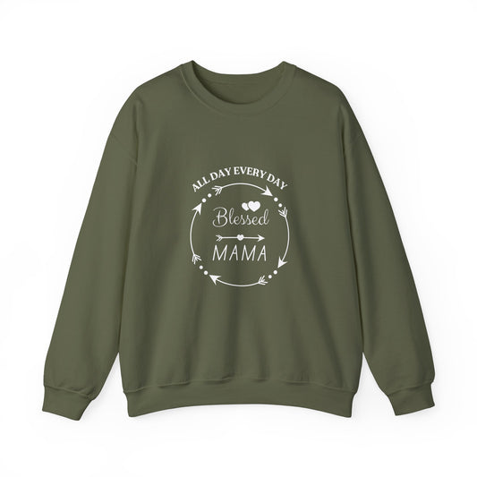 Blessed Mama All Day Every Day Sweatshirt Cozy, Stylish Perfect for Moms and Grandmas