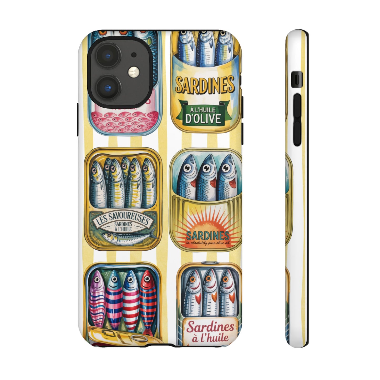 Retro Sardines Phone Case, Tinned Fish Design, Vintage Aesthetic iPhone Samsung Case, Funky Y2K Nautical Accessory, Cute Boho Sea Vibes