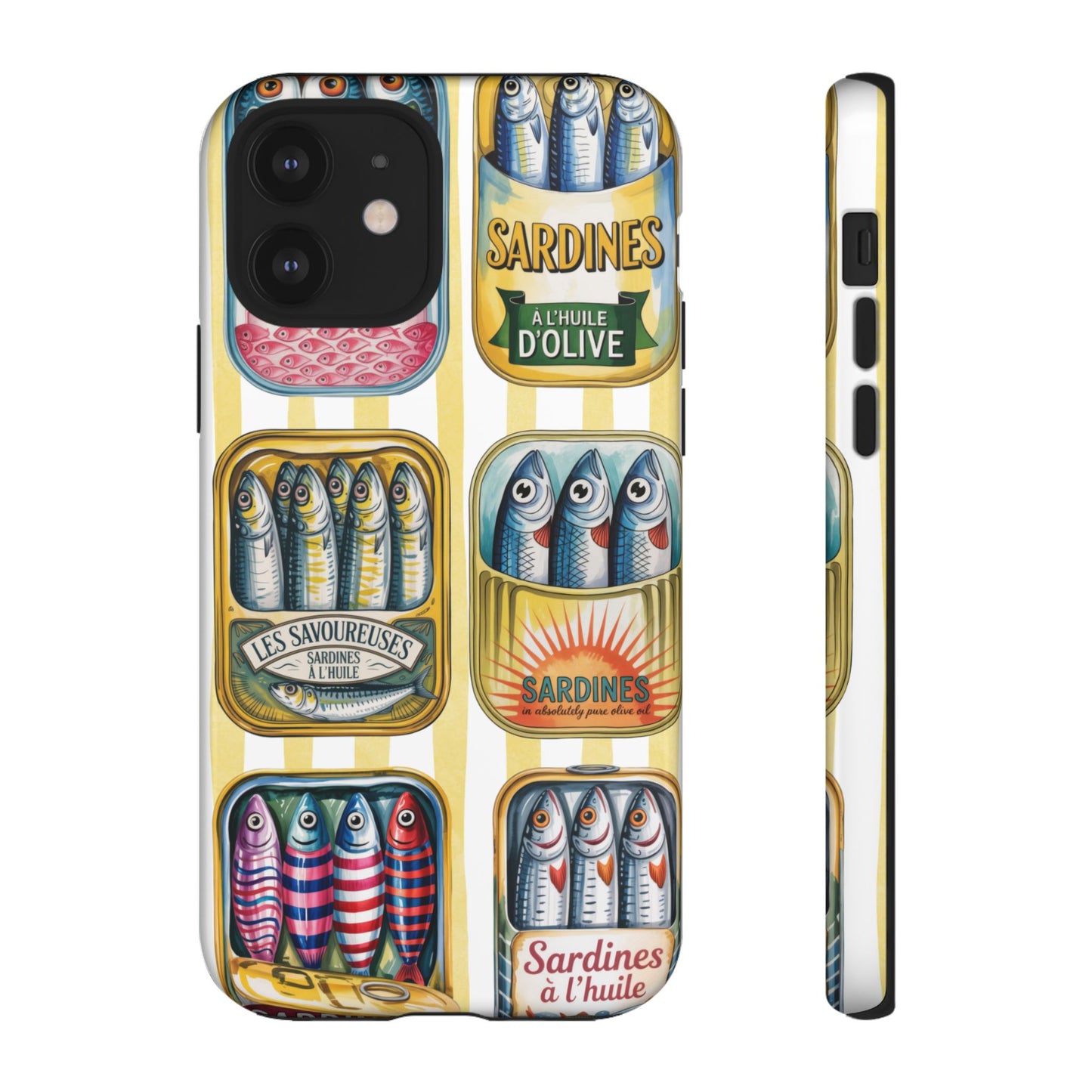 Retro Sardines Phone Case, Tinned Fish Design, Vintage Aesthetic iPhone Samsung Case, Funky Y2K Nautical Accessory, Cute Boho Sea Vibes