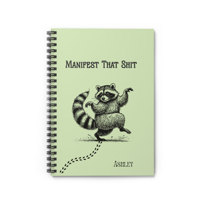 Personalized Manifest That Sh*t: Funny Manifestation Journal with a Manifesting Raccoon | Cute Spiritual Gift for Women, Teens & Raccoon Lovers