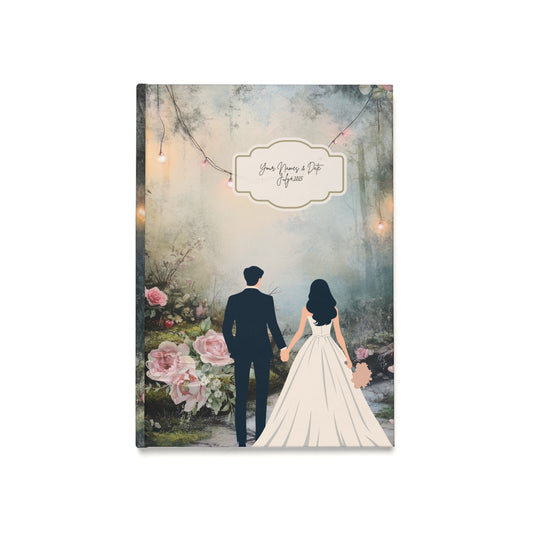 Personalized Wedding Vow Journal for Bride and Groom Romantic Floral Wedding Keepsake Book Custom Wedding Date and Names Vows Rustic Boho