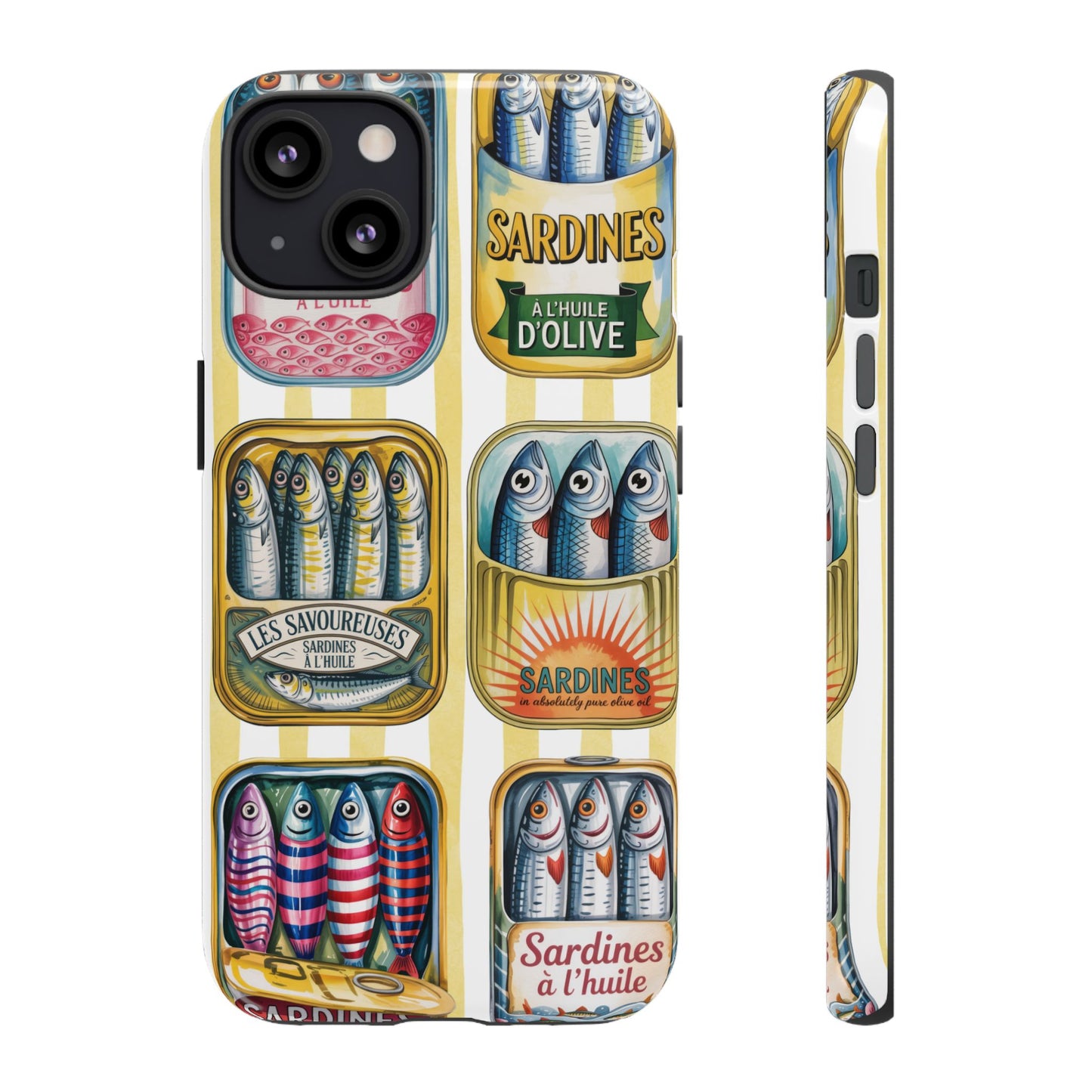 Retro Sardines Phone Case, Tinned Fish Design, Vintage Aesthetic iPhone Samsung Case, Funky Y2K Nautical Accessory, Cute Boho Sea Vibes