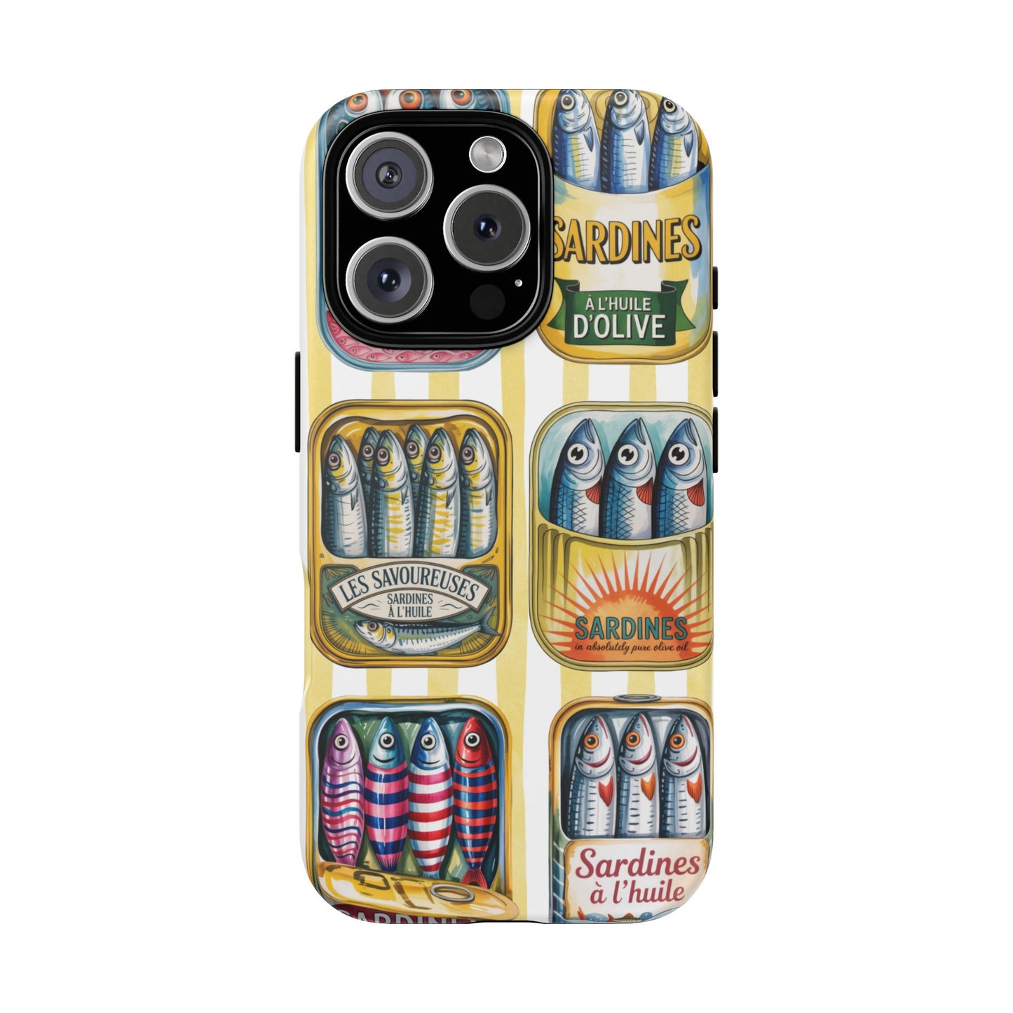 Retro Sardines Phone Case, Tinned Fish Design, Vintage Aesthetic iPhone Samsung Case, Funky Y2K Nautical Accessory, Cute Boho Sea Vibes