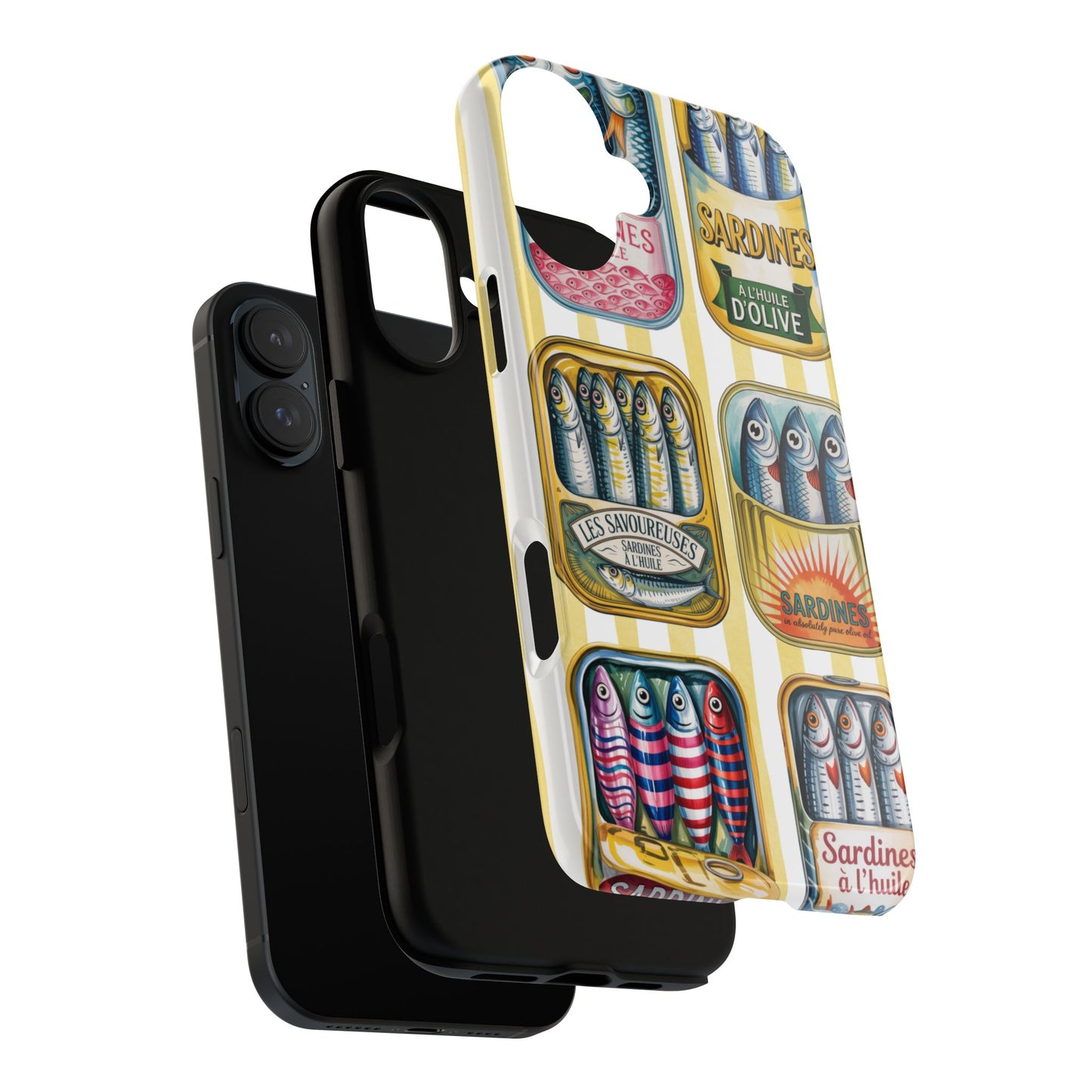 Retro Sardines Phone Case, Tinned Fish Design, Vintage Aesthetic iPhone Samsung Case, Funky Y2K Nautical Accessory, Cute Boho Sea Vibes