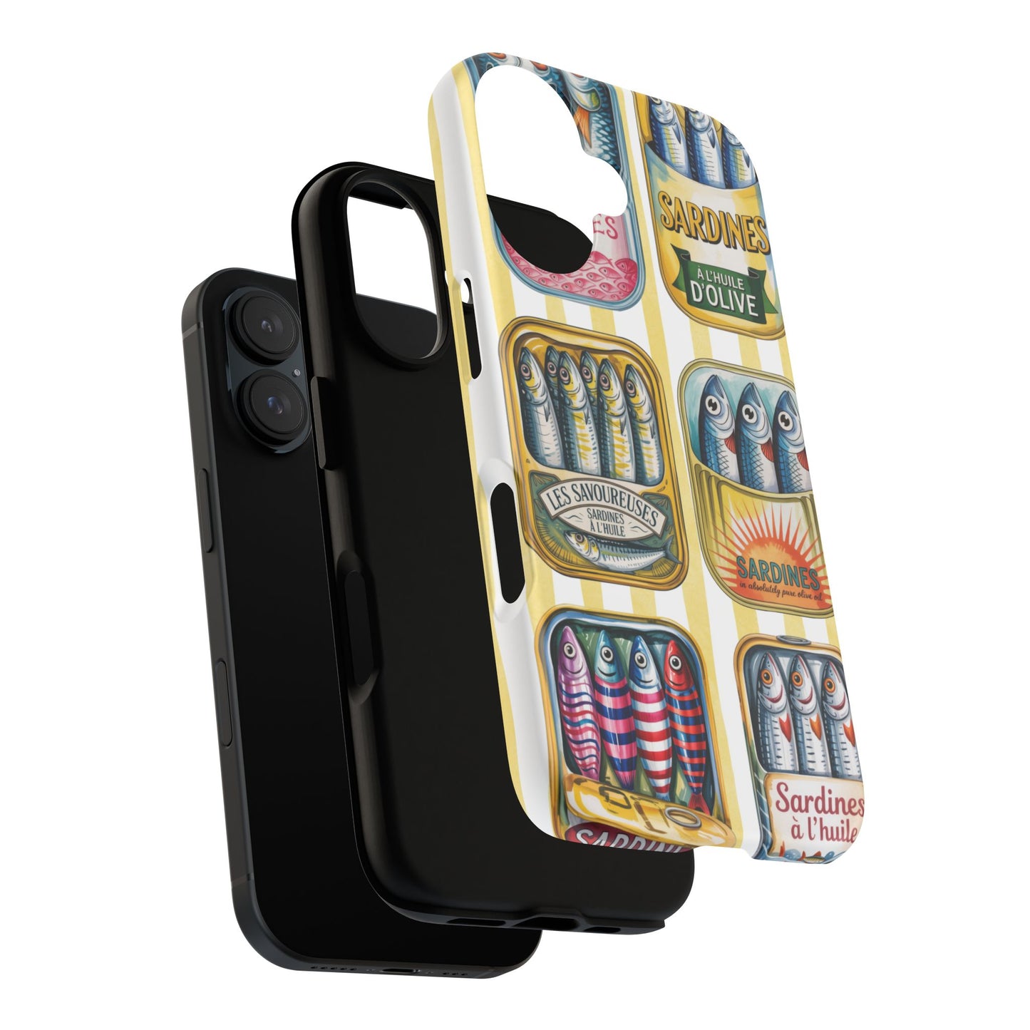 Retro Sardines Phone Case, Tinned Fish Design, Vintage Aesthetic iPhone Samsung Case, Funky Y2K Nautical Accessory, Cute Boho Sea Vibes
