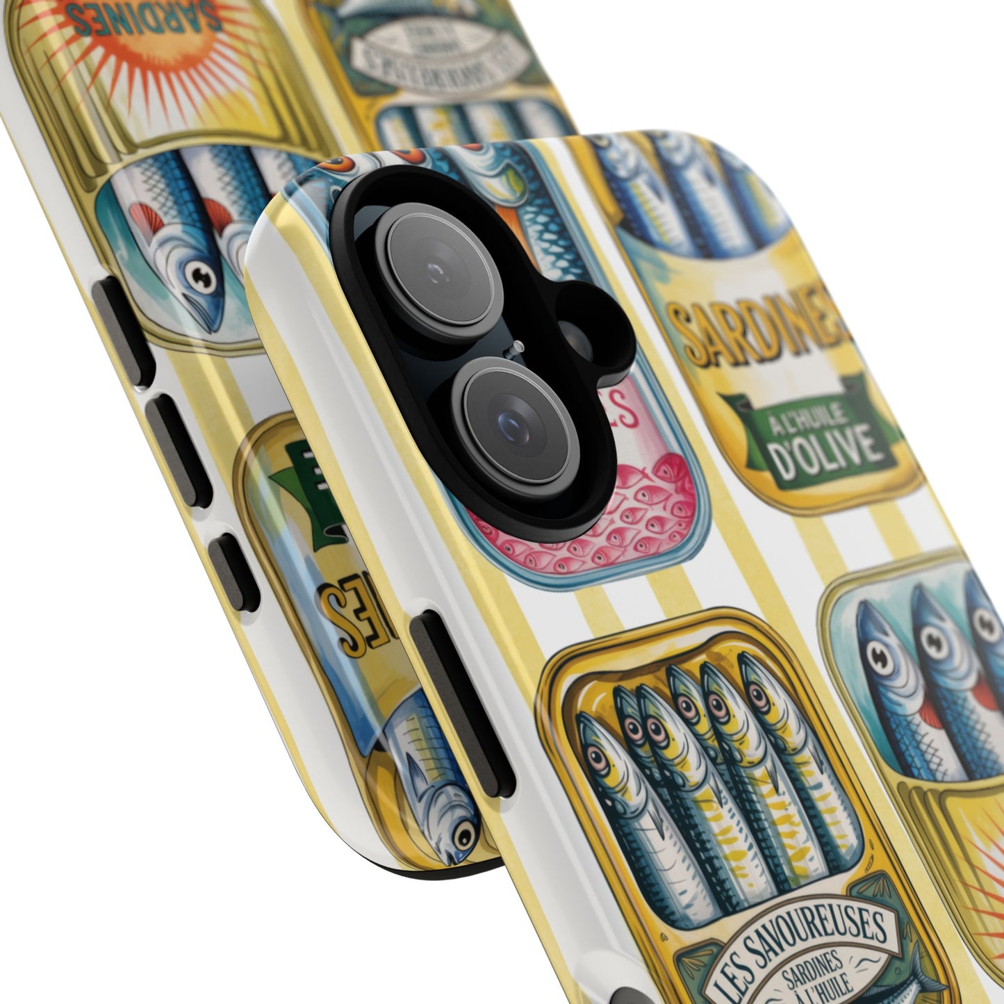 Retro Sardines Phone Case, Tinned Fish Design, Vintage Aesthetic iPhone Samsung Case, Funky Y2K Nautical Accessory, Cute Boho Sea Vibes