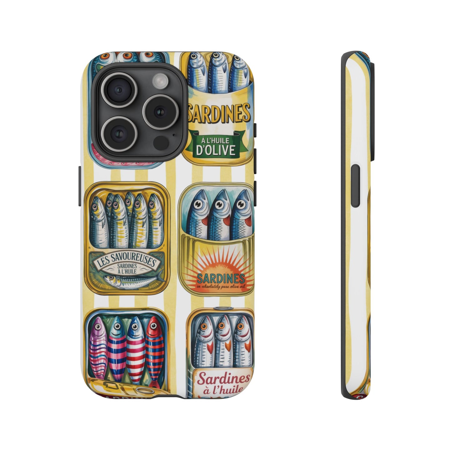 Retro Sardines Phone Case, Tinned Fish Design, Vintage Aesthetic iPhone Samsung Case, Funky Y2K Nautical Accessory, Cute Boho Sea Vibes