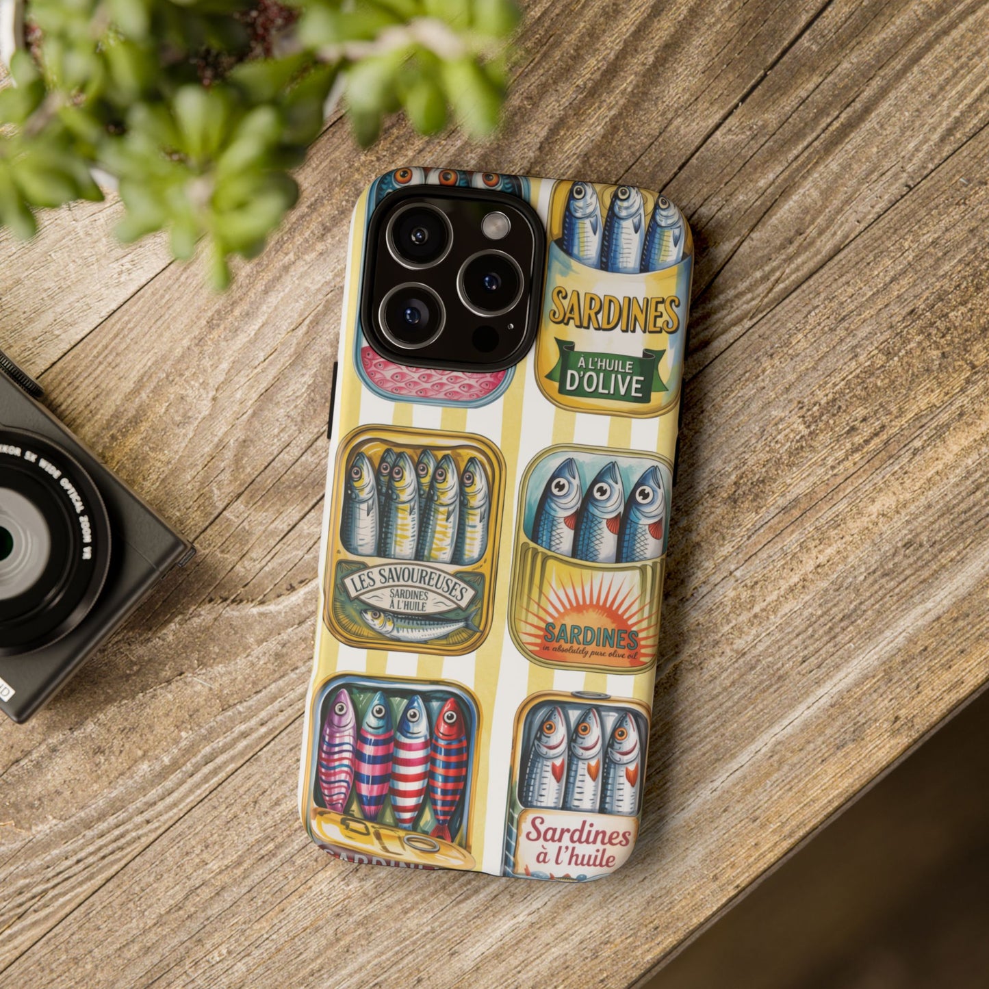 Retro Sardines Phone Case, Tinned Fish Design, Vintage Aesthetic iPhone Samsung Case, Funky Y2K Nautical Accessory, Cute Boho Sea Vibes