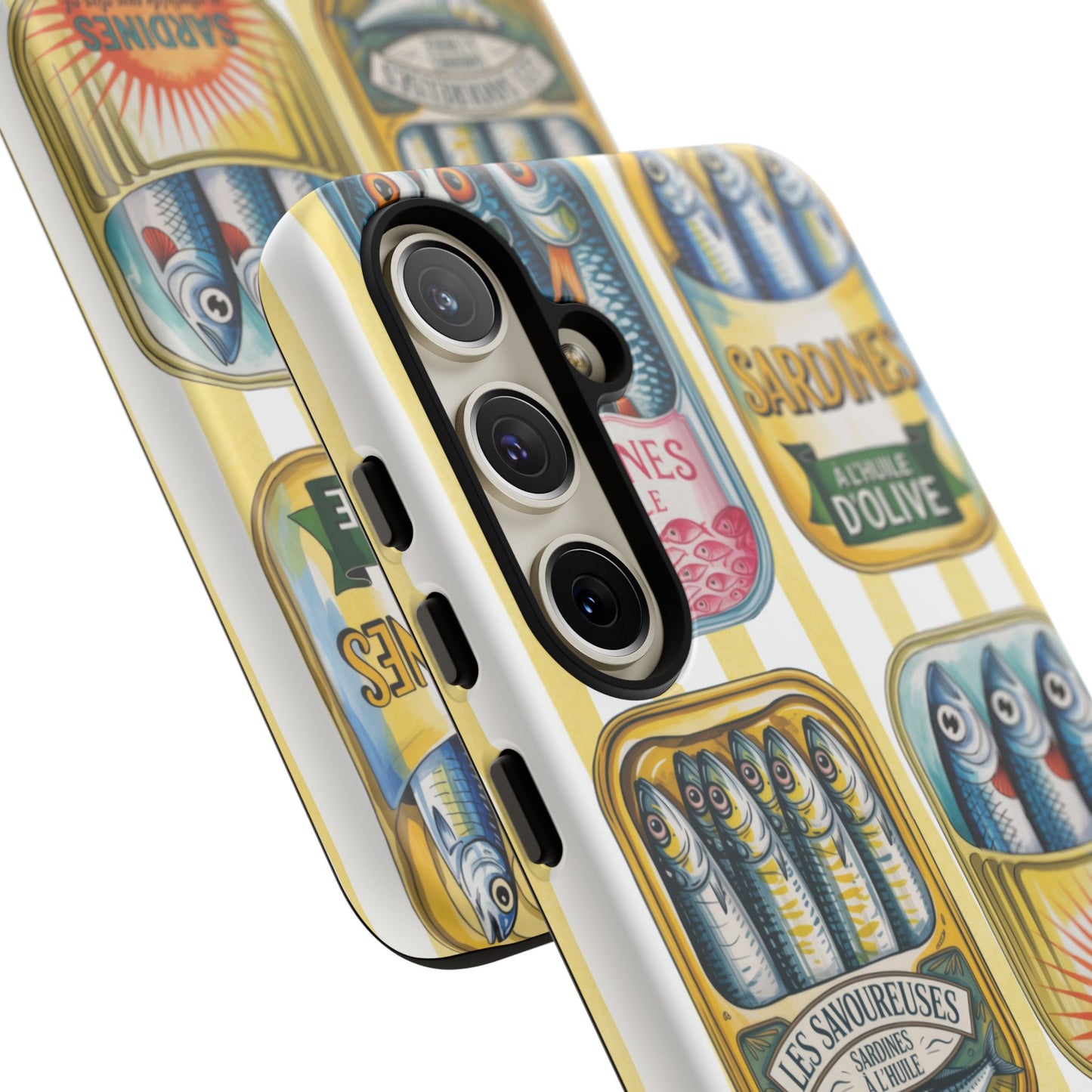 Retro Sardines Phone Case, Tinned Fish Design, Vintage Aesthetic iPhone Samsung Case, Funky Y2K Nautical Accessory, Cute Boho Sea Vibes