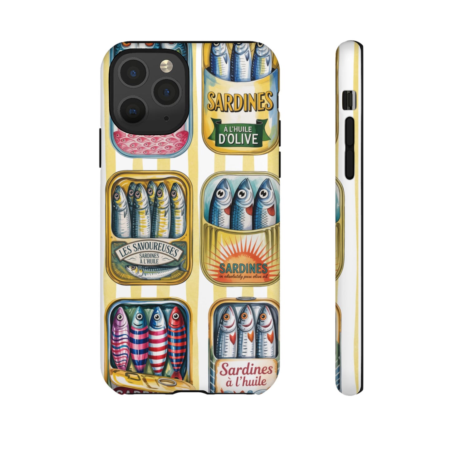 Retro Sardines Phone Case, Tinned Fish Design, Vintage Aesthetic iPhone Samsung Case, Funky Y2K Nautical Accessory, Cute Boho Sea Vibes