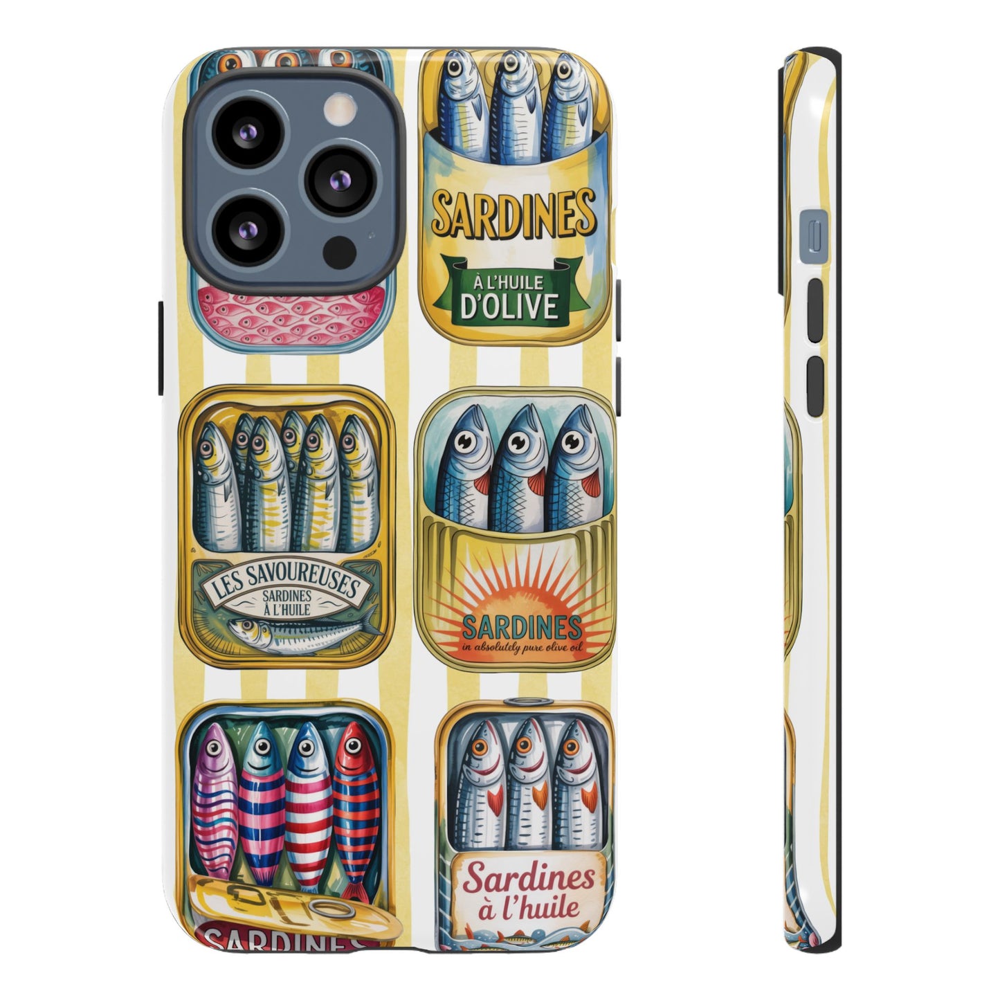 Retro Sardines Phone Case, Tinned Fish Design, Vintage Aesthetic iPhone Samsung Case, Funky Y2K Nautical Accessory, Cute Boho Sea Vibes