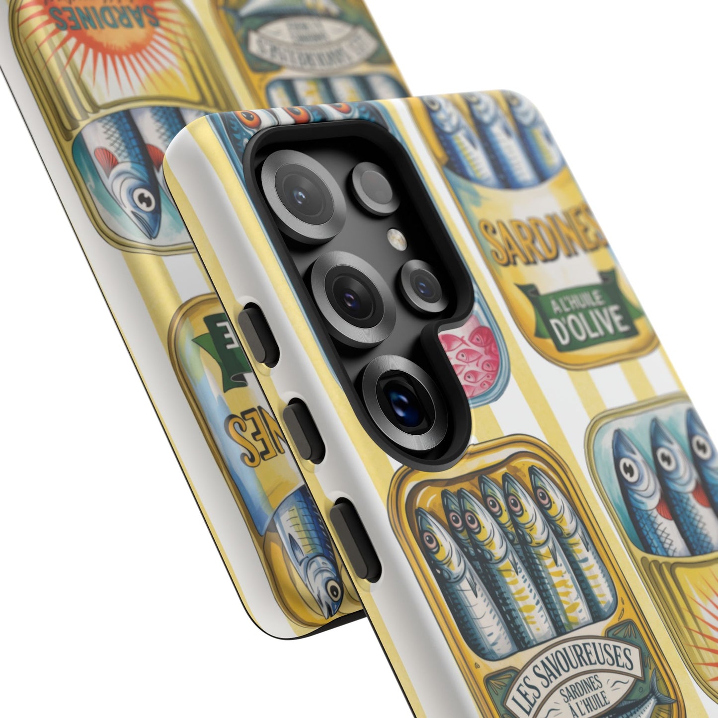 Retro Sardines Phone Case, Tinned Fish Design, Vintage Aesthetic iPhone Samsung Case, Funky Y2K Nautical Accessory, Cute Boho Sea Vibes