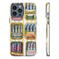 Retro Sardines Phone Case, Tinned Fish Design, Vintage Aesthetic iPhone Samsung Case, Funky Y2K Nautical Accessory, Cute Boho Sea Vibes