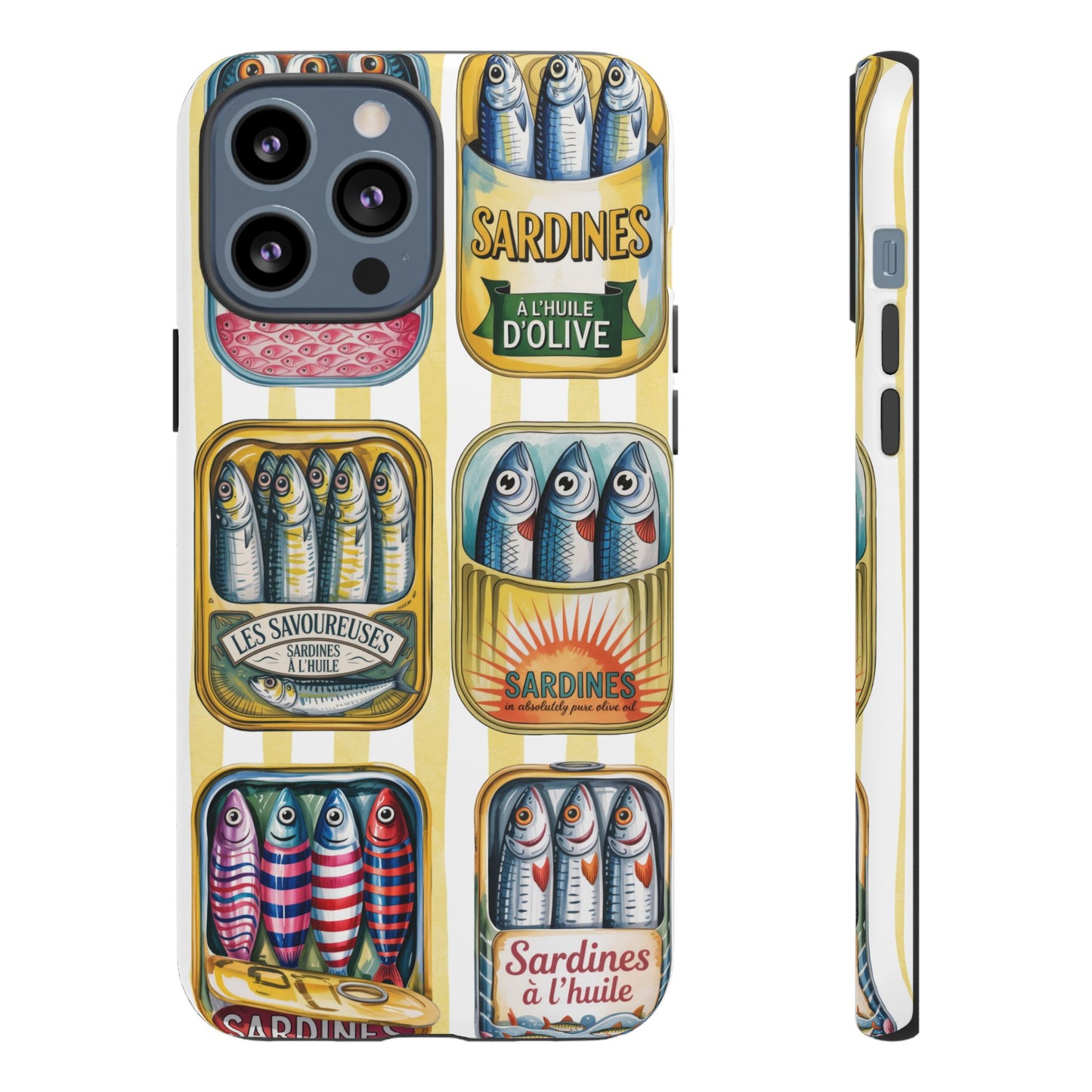Retro Sardines Phone Case, Tinned Fish Design, Vintage Aesthetic iPhone Samsung Case, Funky Y2K Nautical Accessory, Cute Boho Sea Vibes