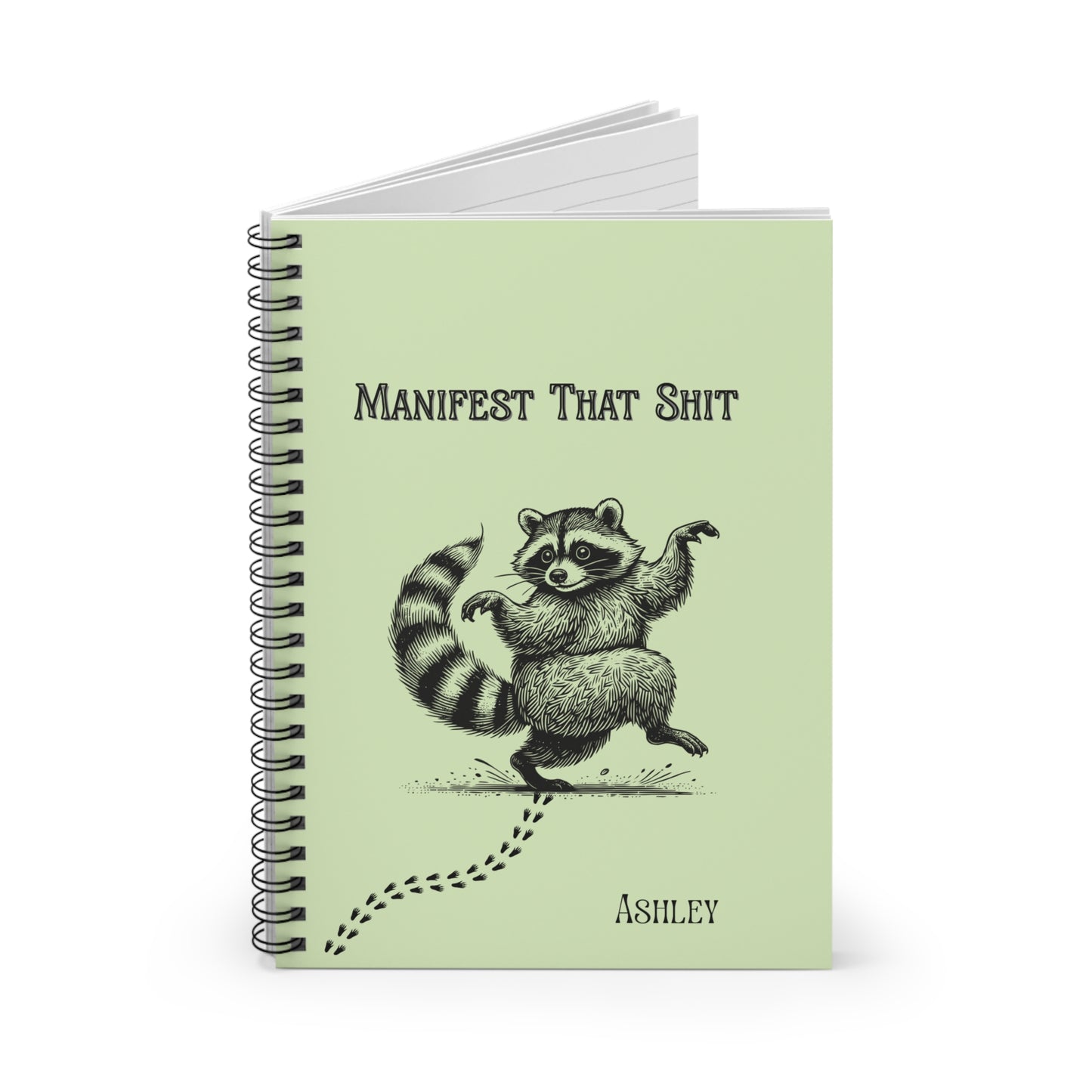 Personalized Manifest That Sh*t: Funny Manifestation Journal with a Manifesting Raccoon | Cute Spiritual Gift for Women, Teens & Raccoon Lovers