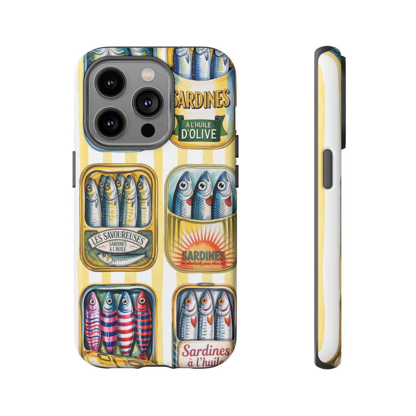 Retro Sardines Phone Case, Tinned Fish Design, Vintage Aesthetic iPhone Samsung Case, Funky Y2K Nautical Accessory, Cute Boho Sea Vibes