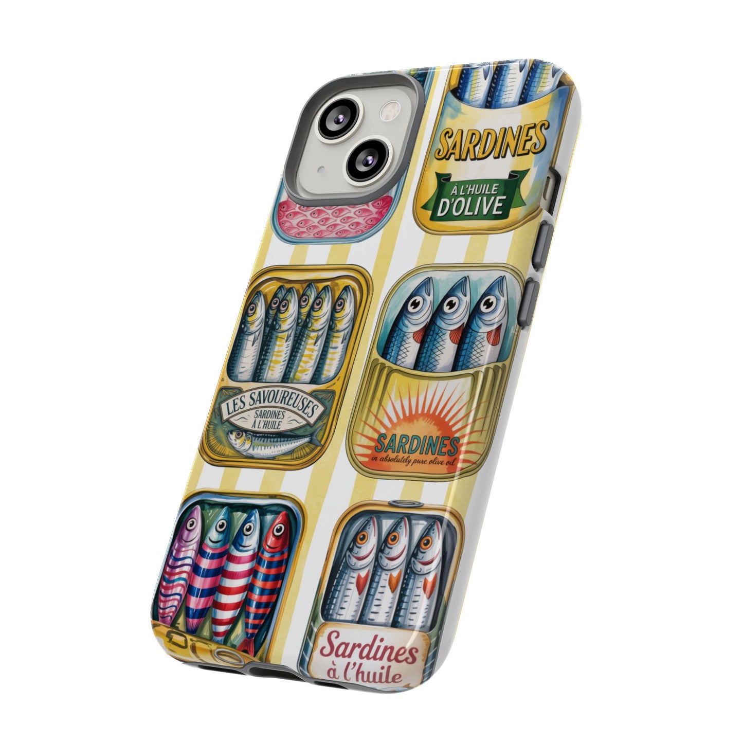 Retro Sardines Phone Case, Tinned Fish Design, Vintage Aesthetic iPhone Samsung Case, Funky Y2K Nautical Accessory, Cute Boho Sea Vibes